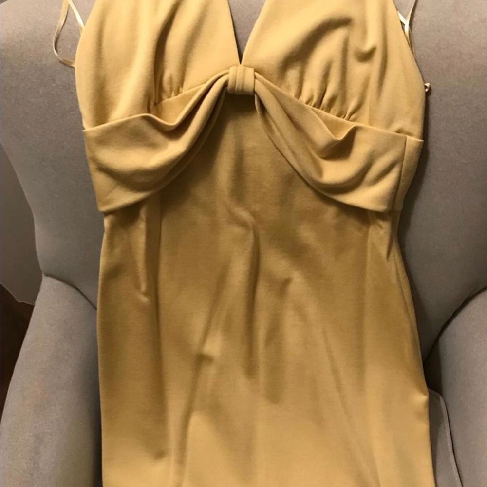 ST JOHN COUTURE in Lemon Grass Halter Dress sz12 - Picture 5 of 7